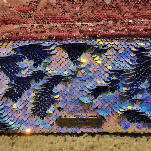 NWT Kurt Geiger Medium Kensington Multi Color Sequin Bag Purse - Picture 8 of 16